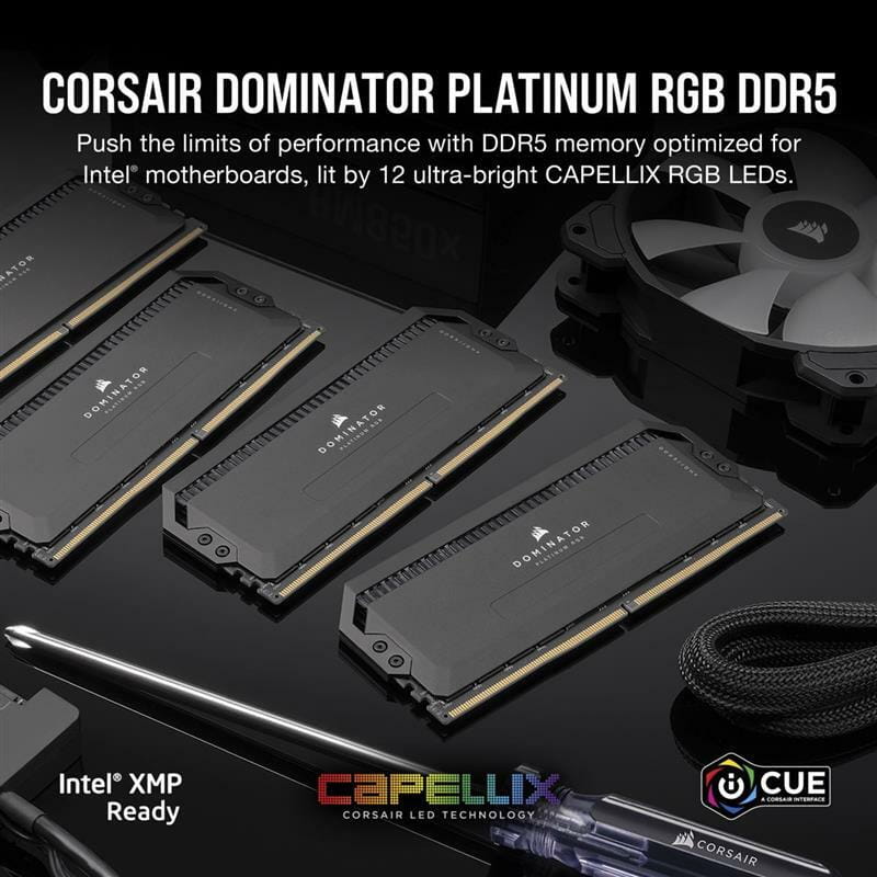 Модуль памяти DDR5 2x32GB/6000 Corsair Dominator Platinum RGB Black (CMT64GX5M2B6000C30)