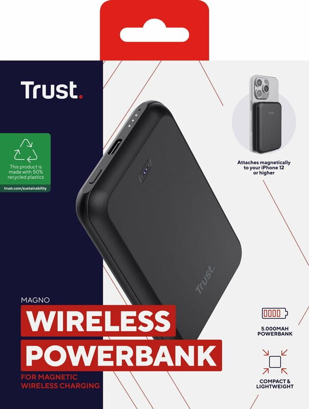 Універсальна мобільна батарея Trust Magnetic 5000mAh Black (24877)