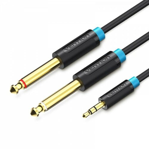 Photos - Cable (video, audio, USB) Vention Кабель  6.35 мм - 3.5 мм (M/M), 3 м, Black  BACBI (BACBI)