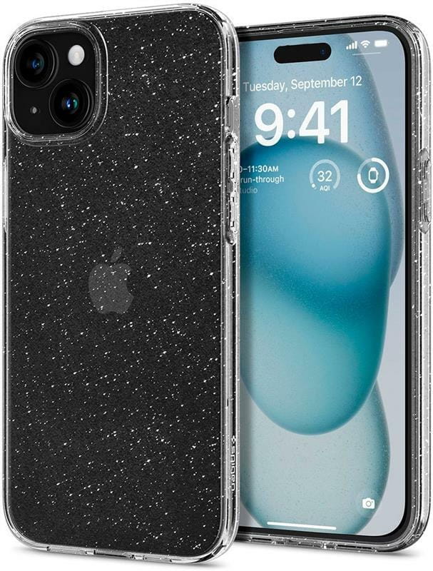Чeхол-накладка Spigen Liquid Crystal Glitter для Apple iPhone 15 Crystal Quartz (ACS06788)