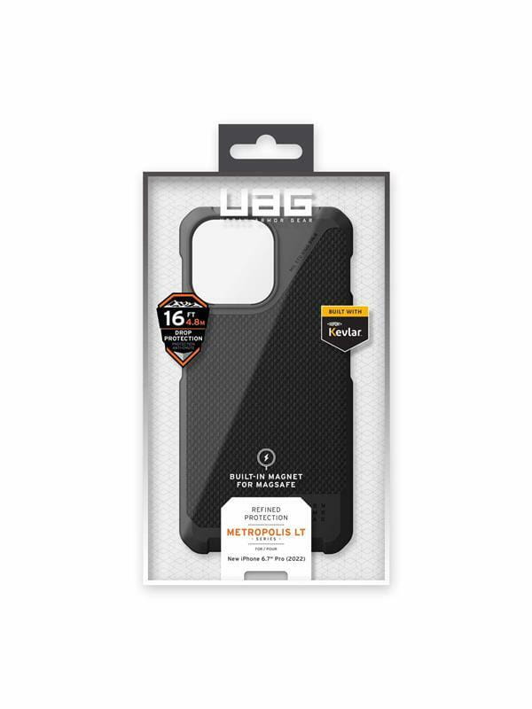 Чeхол-накладка Urban Armor Gear Metropolis LT Magsafe для Apple iPhone 14 Pro Max Kevlar Black (114051113940)