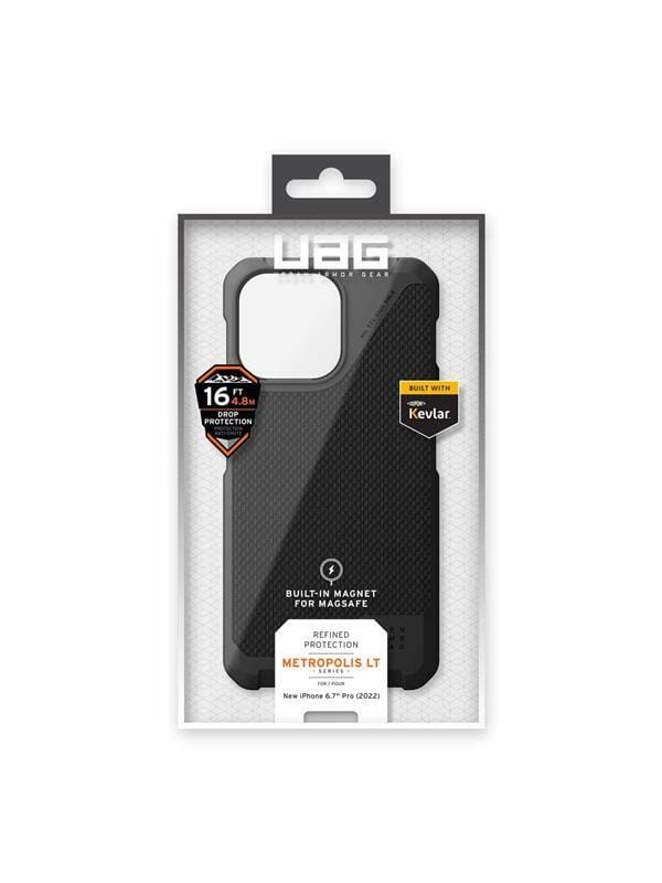 Чохол-накладка Urban Armor Gear Metropolis LT Magsafe для Apple iPhone 14 Pro Max Kevlar Black (114051113940)
