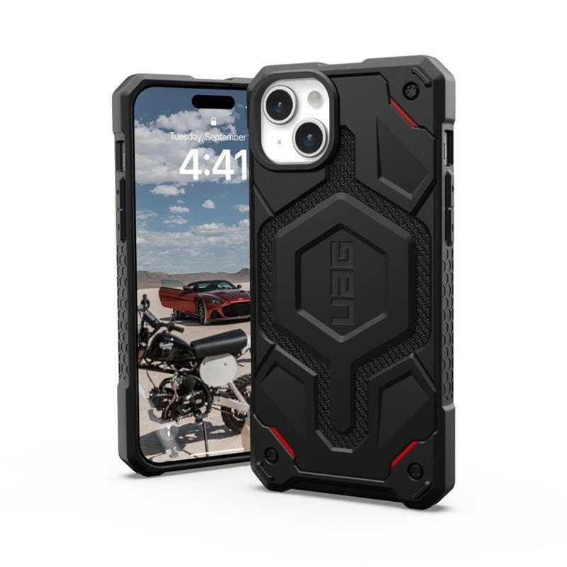 Чeхол-накладка Urban Armor Gear Monarch Pro Magsafe для Apple iPhone 15 Plus Kevlar Black (114220113940)