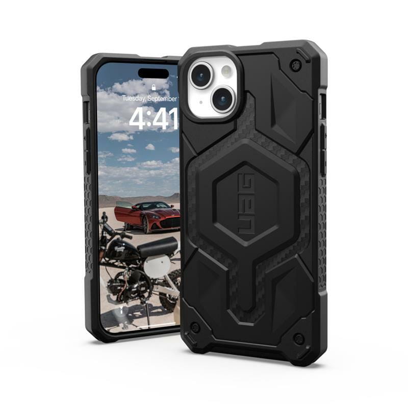 Чeхол-накладка Urban Armor Gear Monarch Pro Magsafe для Apple iPhone 15 Plus Carbon Fiber (114220114242)