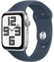 Смарт-годинник Apple Watch SE GPS 44mm Silver Aluminium Case with Storm Blue Sport Band - S/M (MREC3QP/A)