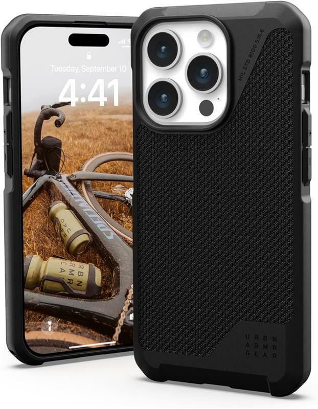 Чeхол-накладка Urban Armor Gear Metropolis LT Magsafe для Apple iPhone 15 Pro Kevlar Black (114277113940)