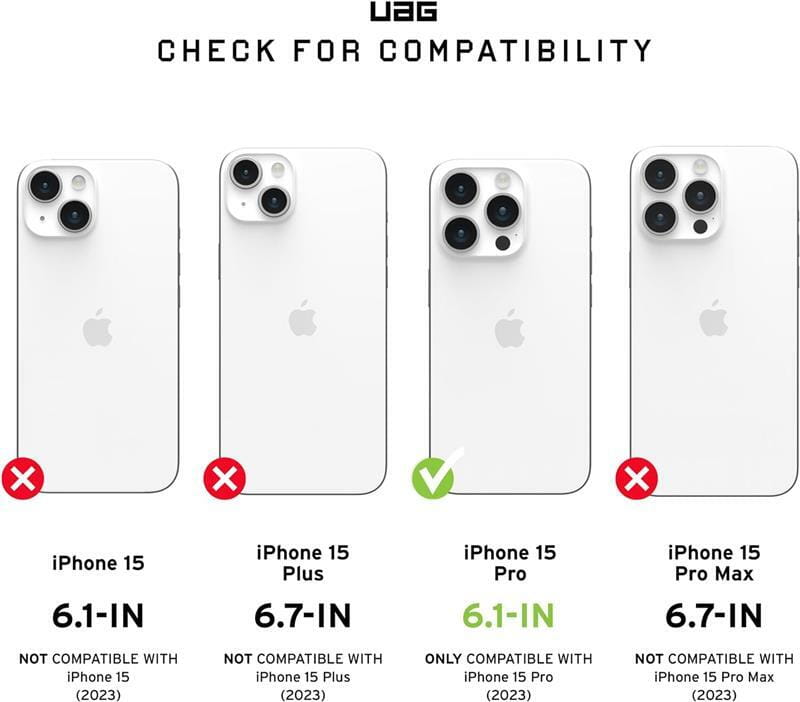 Чeхол-накладка Urban Armor Gear Metropolis LT Magsafe для Apple iPhone 15 Pro Kevlar Black (114277113940)