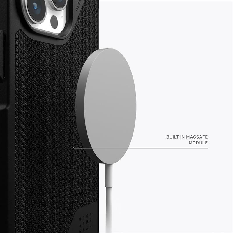 Чeхол-накладка Urban Armor Gear Metropolis LT Magsafe для Apple iPhone 15 Pro Kevlar Black (114277113940)