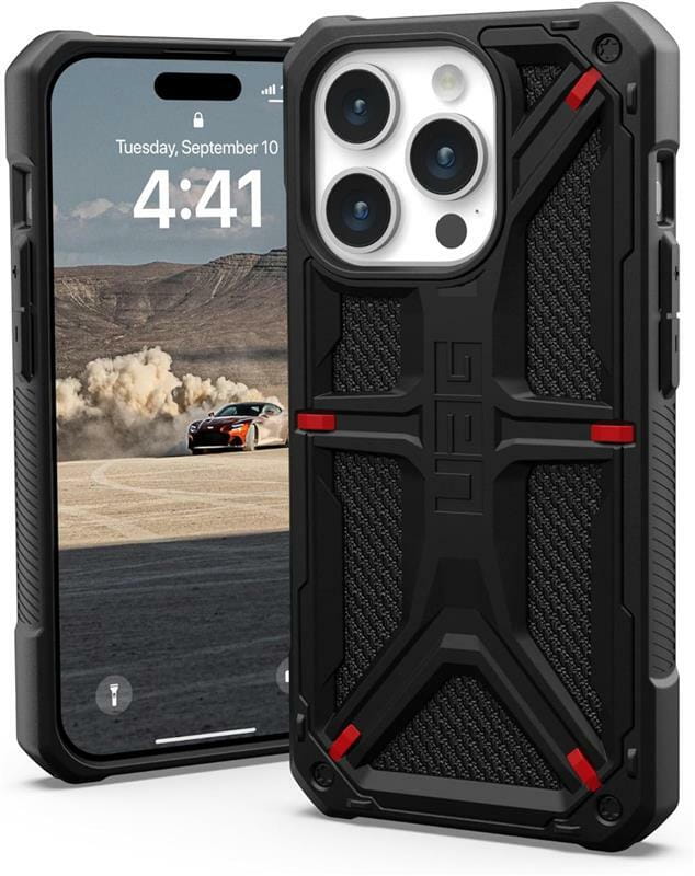 Чeхол-накладка Urban Armor Gear Monarch для Apple iPhone 15 Pro Kevlar Black (114278113940)