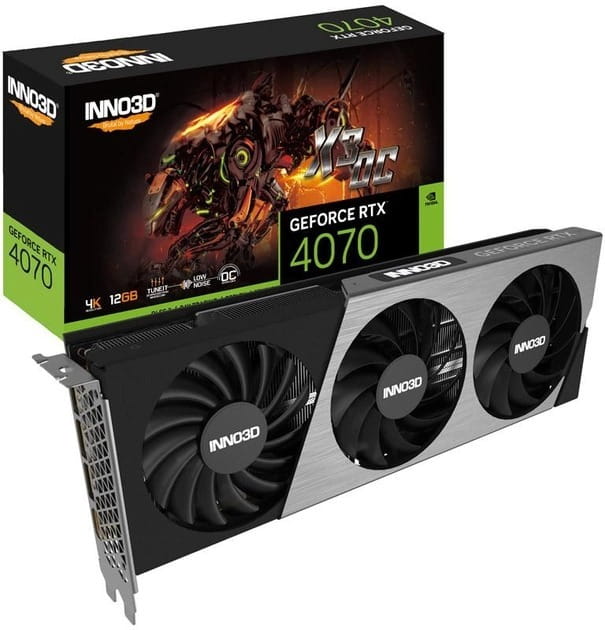 Відеокарта GF RTX 4070 12GB GDDR6X X3 OC Inno3D (N40703-126XX-185252L)