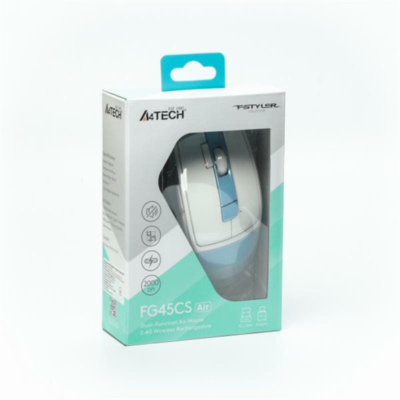 Мышь беспроводная A4Tech Fstyler FG45CS Air lcy Blue