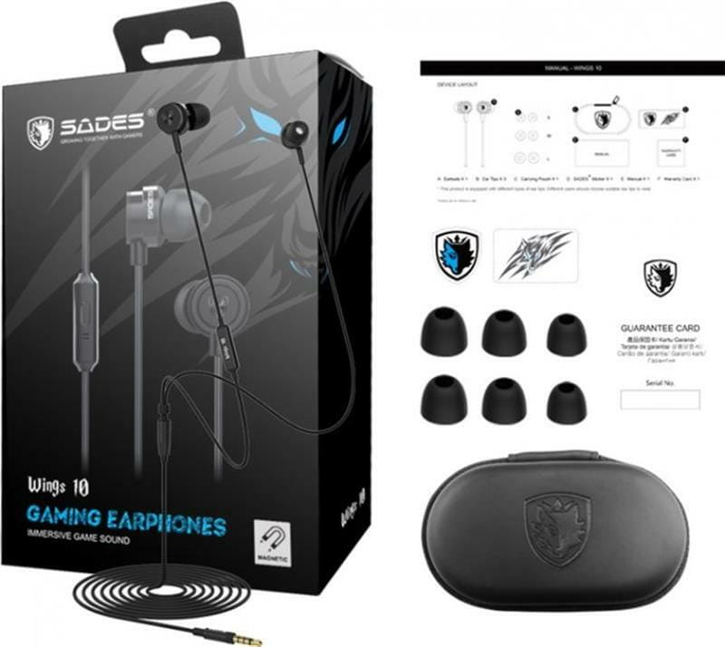 Гарнитура Sades SA-610 Wings 10 Black/Blue (sa610blj)