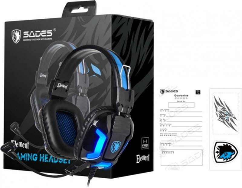 Гарнитура Sades SA-702 Element Black/Blue (sa702bl)