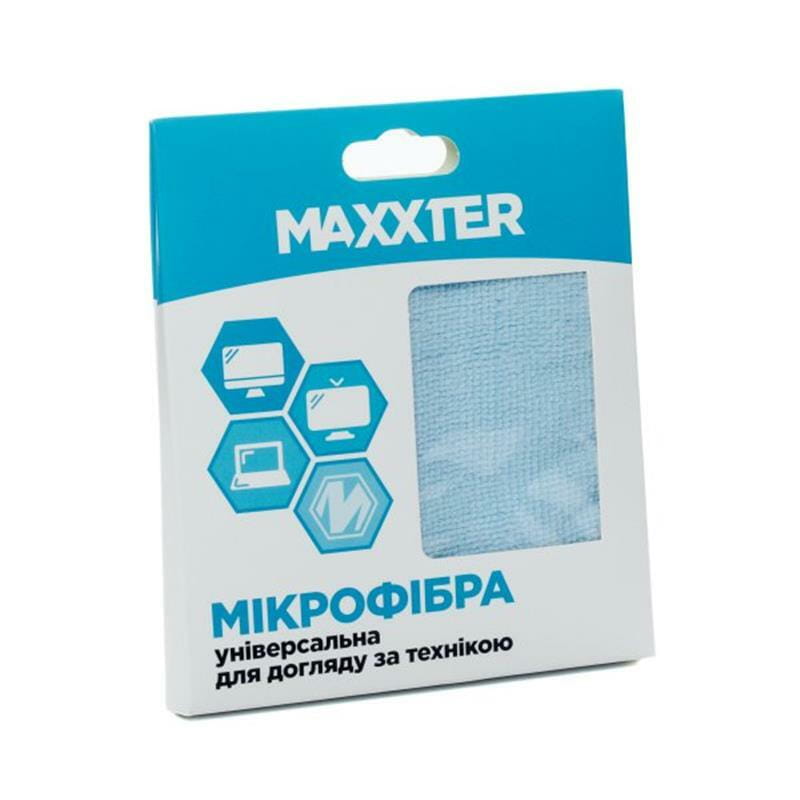 Очисна серветка Maxxter з мікрофібри для екранів, 25х25см (MC-25X25-01)