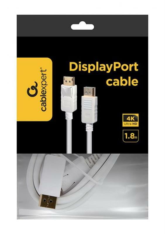 Кабель Cablexpert DisplayPort - DisplayPort V 1.2 (M/M), 1.8 м, белый (CC-DP2-6-W)