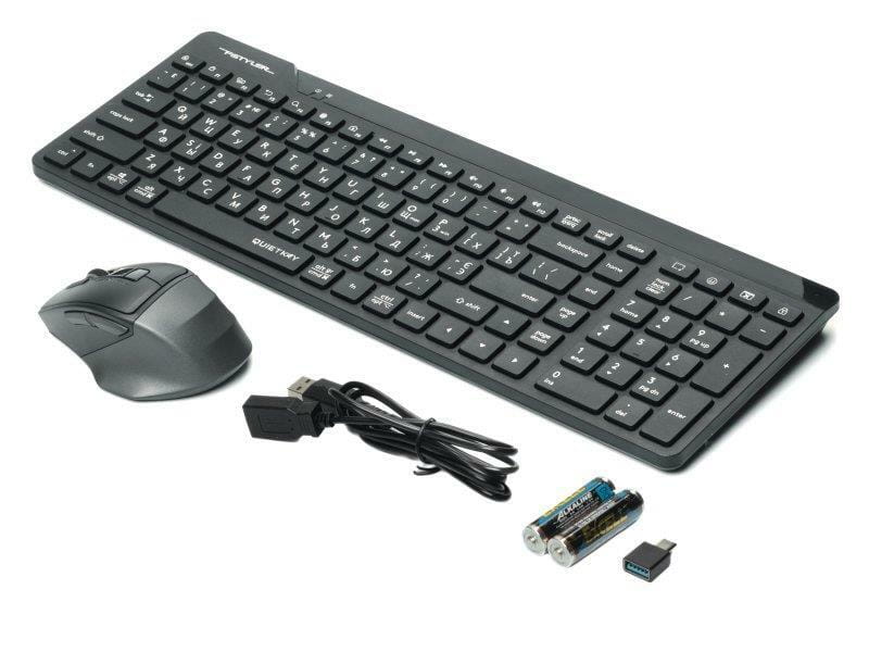 Комплект (клавиатура, мышь) беспроводной A4Tech Fstyler FG2400 Air Black