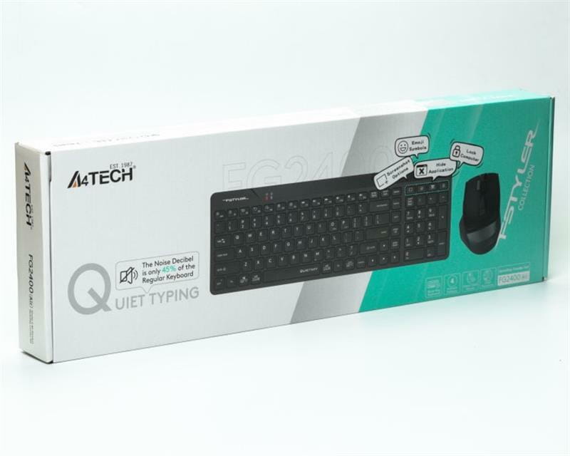 Комплект (клавіатура, мишка) бездротовий A4Tech Fstyler FG2400 Air Black