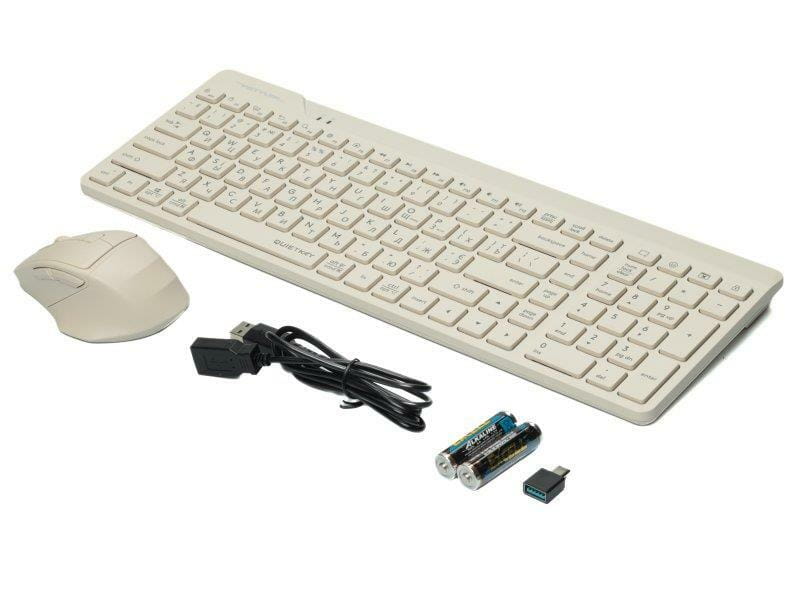 Комплект (клавиатура, мышь) беспроводной A4Tech Fstyler FG2400 Air Beige