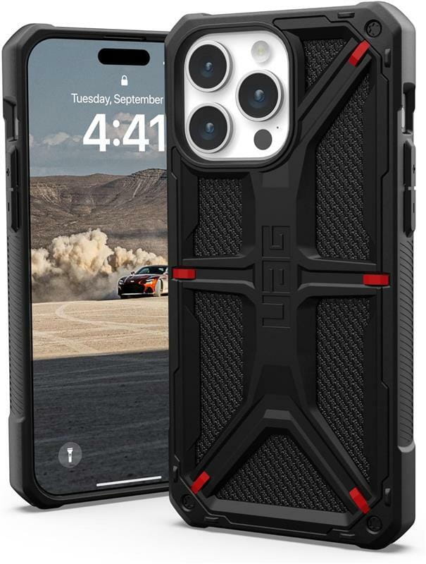 Чeхол-накладка Urban Armor Gear Monarch для Apple iPhone 15 Pro Max Kevlar Black (114298113940)