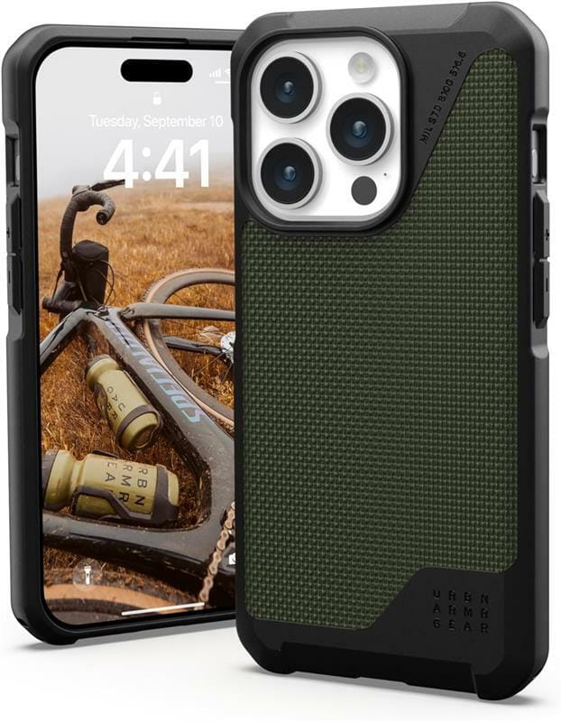 Чохол-накладка Urban Armor Gear Metropolis LT Magsafe для Apple iPhone 15 Pro Kevlar Olive (114277113972)