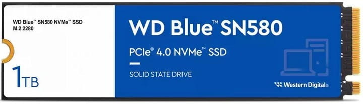 Накопитель SSD  1ТB WD Blue SN580 M.2 2280 PCIe 4.0 x4 3D TLC (WDS100T3B0E)