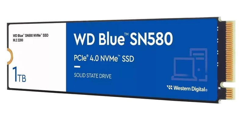 Накопитель SSD  1ТB WD Blue SN580 M.2 2280 PCIe 4.0 x4 3D TLC (WDS100T3B0E)