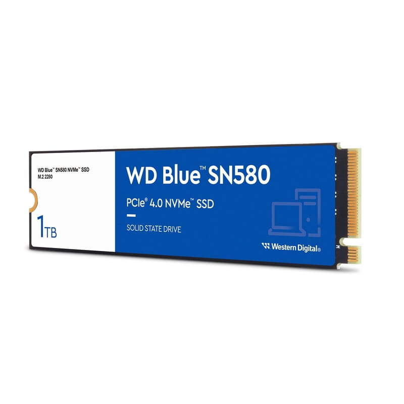 Накопитель SSD 1ТB WD Blue SN580 M.2 2280 PCIe 4.0 x4 3D TLC (WDS100T3B0E)