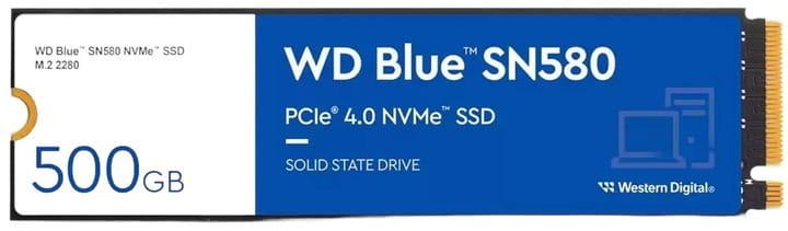 Накопичувач SSD  500GB WD Blue SN580 M.2 2280 PCIe 4.0 x4 3D TLC (WDS500G3B0E)