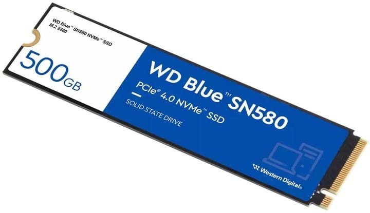 Накопитель SSD  500GB WD Blue SN580 M.2 2280 PCIe 4.0 x4 3D TLC (WDS500G3B0E)