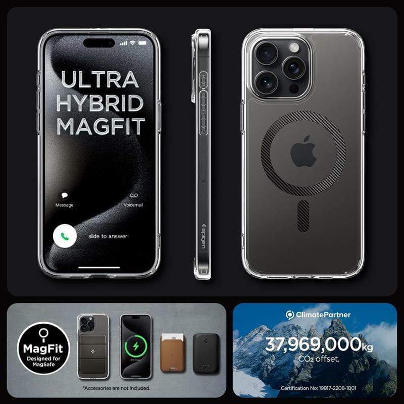 Чохол-накладка Spigen Ultra Hybrid MagFit для Apple iPhone 15 Pro Carbon Fiber (ACS06717)