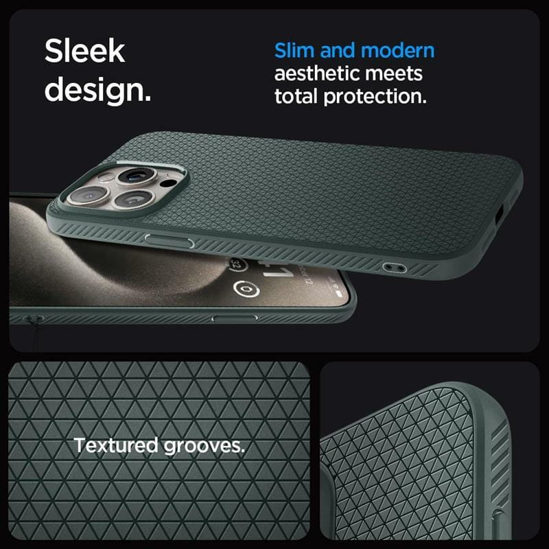 Чохол-накладка Spigen Liquid Air для Apple iPhone 15 Pro Abyss Green (ACS06706)