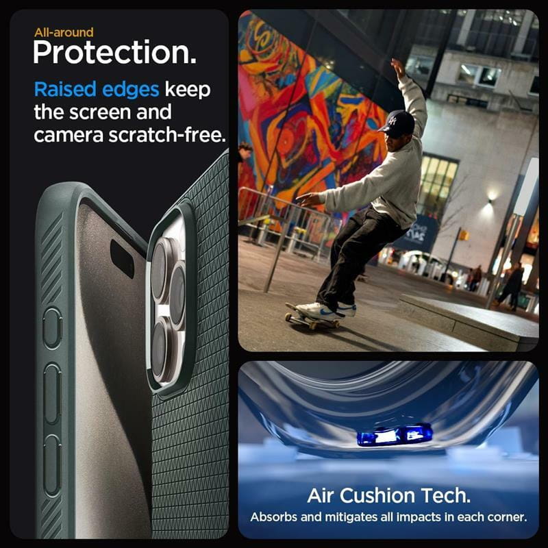 Чохол-накладка Spigen Liquid Air для Apple iPhone 15 Pro Abyss Green (ACS06706)