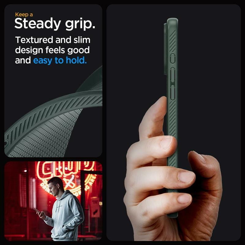 Чохол-накладка Spigen Liquid Air для Apple iPhone 15 Pro Abyss Green (ACS06706)