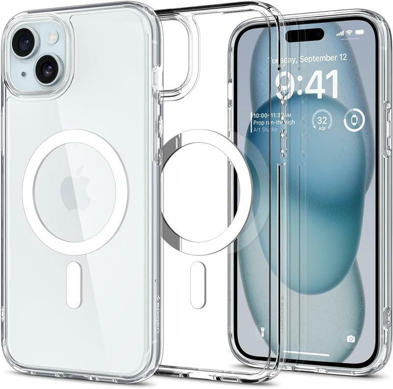 Чeхол-накладка Spigen Ultra Hybrid MagFit для Apple iPhone 15 White (ACS06802)