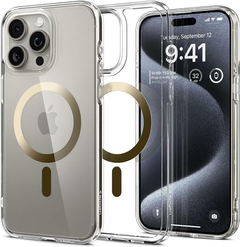 Чeхол-накладка Spigen Ultra Hybrid MagFit для Apple iPhone 15 Pro Gold (ACS06718)