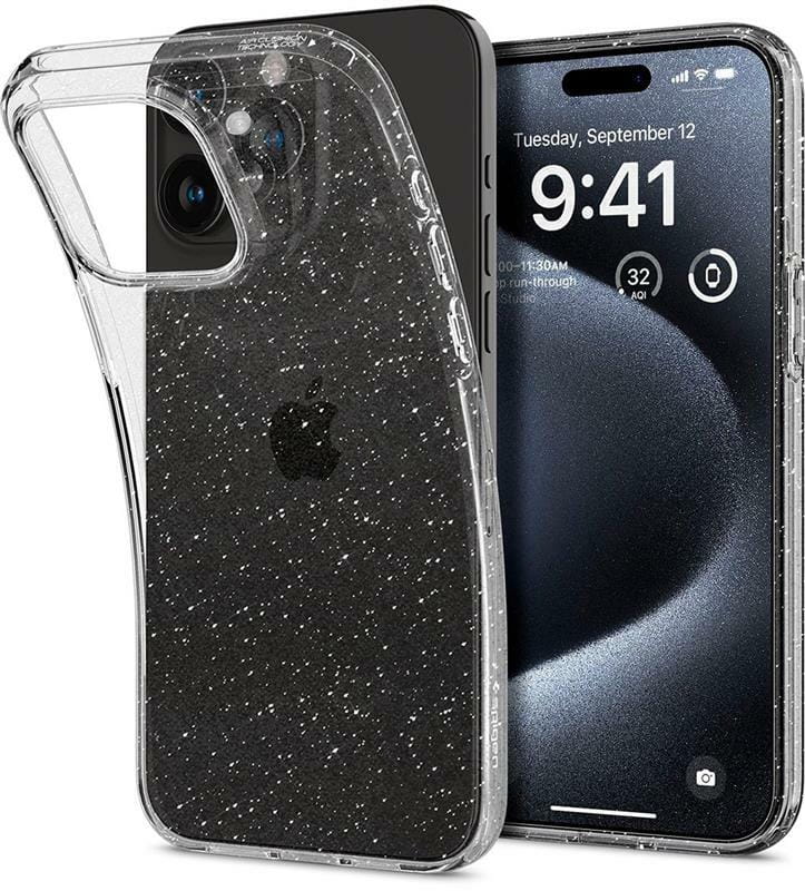 Чeхол-накладка Spigen Liquid Crystal Glitter для Apple iPhone 15 Pro Crystal Quartz (ACS06701)