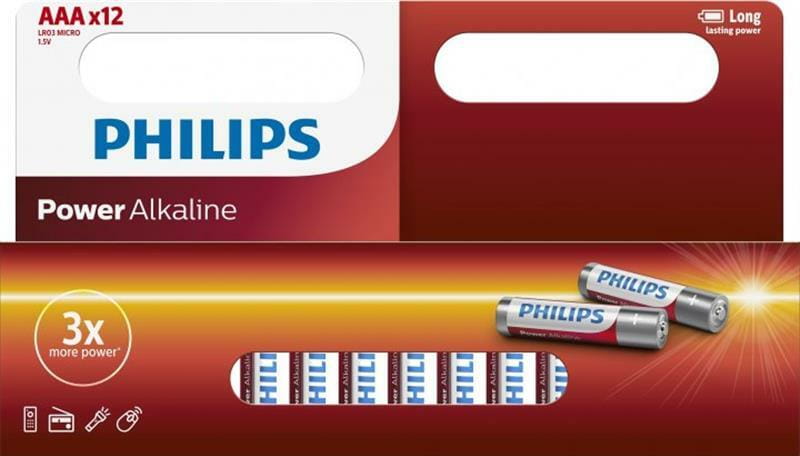 Батарейка Philips Power Alkaline AAA/LR03 BL 12 шт