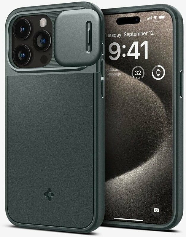 Чeхол-накладка Spigen Optik Armor MagFit для Apple iPhone 15 Pro Max Abyss Green (ACS06600)