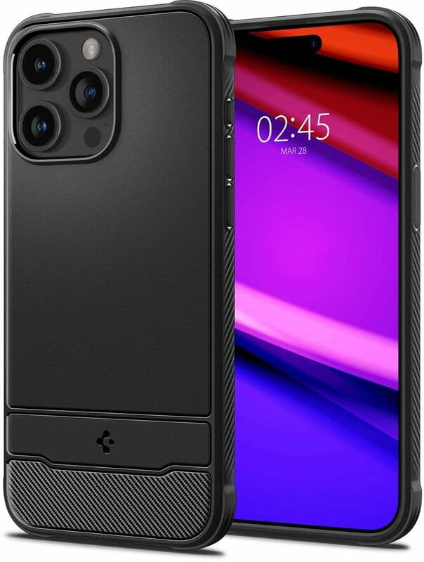 Чохол-накладка Spigen Rugged Armor MagFit для Apple iPhone 15 Pro Matte Black (ACS06703)