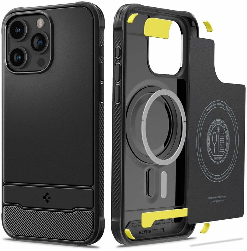 Чохол-накладка Spigen Rugged Armor MagFit для Apple iPhone 15 Pro Matte Black (ACS06703)