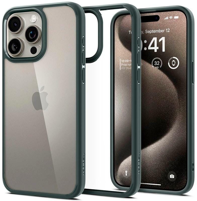 Чeхол-накладка Spigen Ultra Hybrid для Apple iPhone 15 Pro Max Abyss Green (ACS06574)