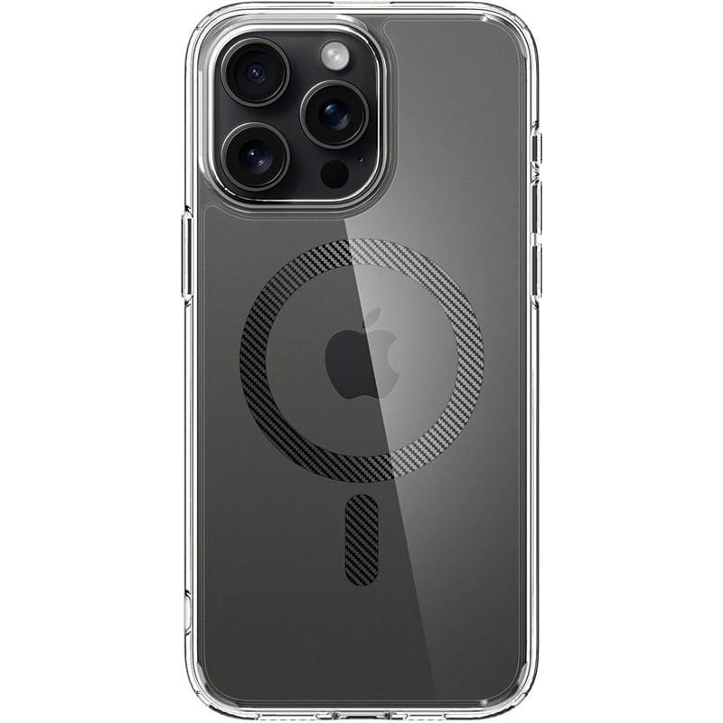 Чeхол-накладка Spigen Ultra Hybrid MagFit для Apple iPhone 15 Pro Max Carbon Fiber (ACS06578)