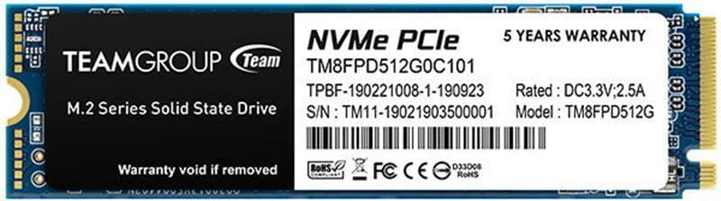 Накопитель SSD 2TB Team MP33 Pro M.2 2280 PCIe 3.0 x4 3D TLC (TM8FPD002T0C101)