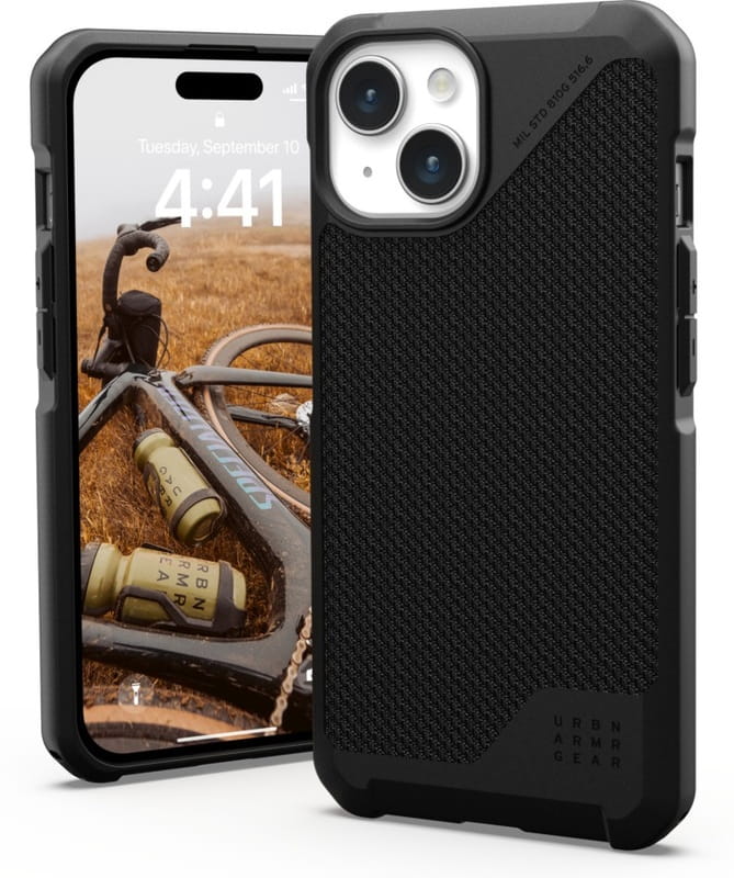 Чeхол-накладка Urban Armor Gear Metropolis LT Magsafe для Apple iPhone 15 Kevlar Black (114315113940)