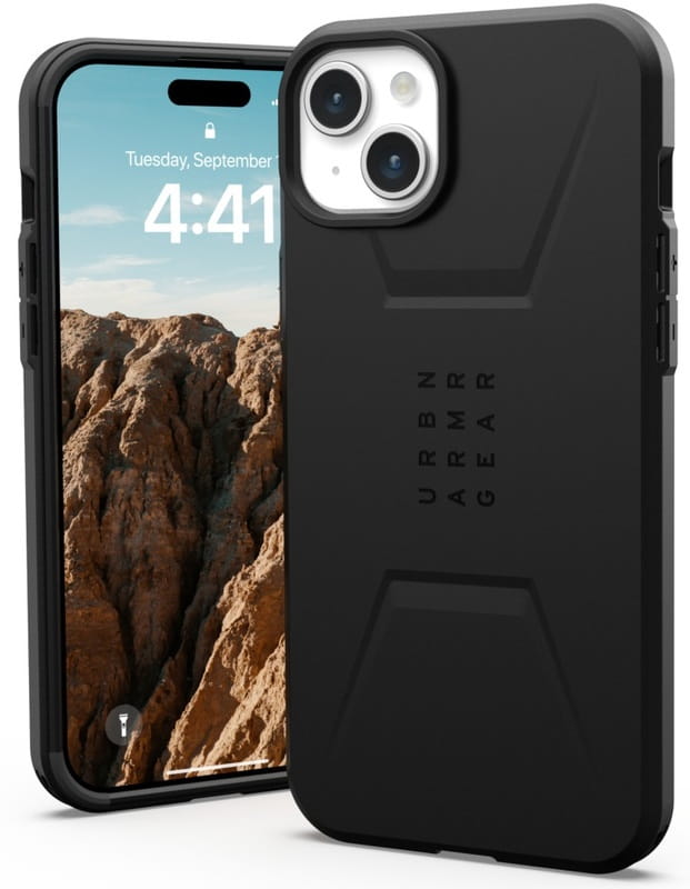 Чeхол-накладка Urban Armor Gear Civilian Magsafe для Apple iPhone 15 Plus Black (114306114040)