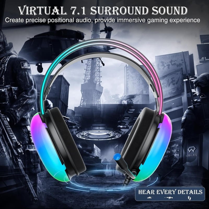 Гарнитура Aula S505 RGB Transparent Gaming Headset Black (6948391235479)