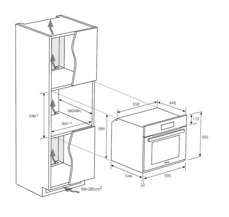 Духовой шкаф Haier HWO60SM2F3BH