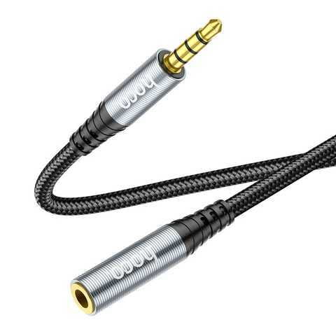 Аудио-кабель Hoco UPA20 3.5мм - 3.5 мм (M/F), 2 м, Gray (UPA202G)