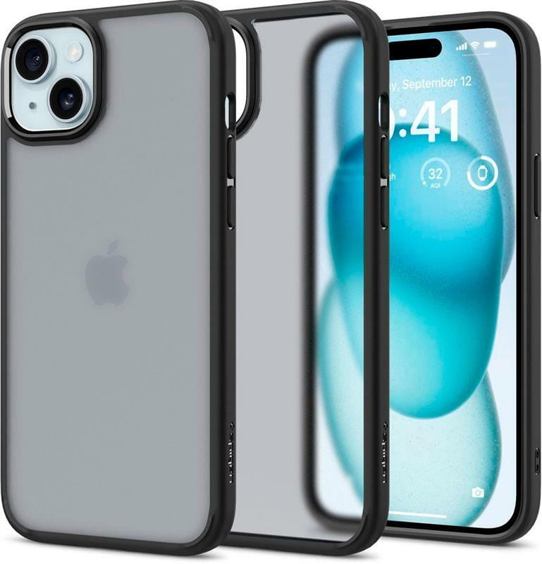 Чeхол-накладка Spigen Ultra Hybrid для Apple iPhone 15 Plus Frost Black (ACS06656)