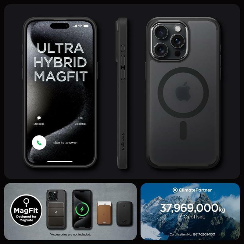 Чeхол-накладка Spigen Ultra Hybrid MagFit для Apple iPhone 15 Pro Max Frost Black (ACS06581)
